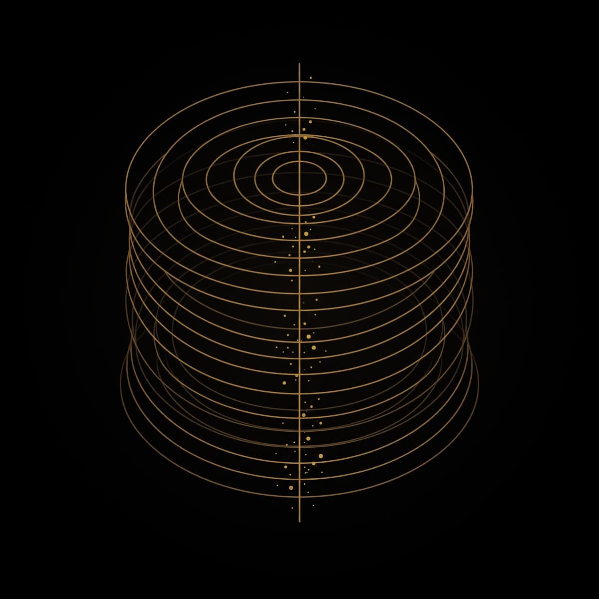 Iceberg time-travel snapshots stacked as concentric rings