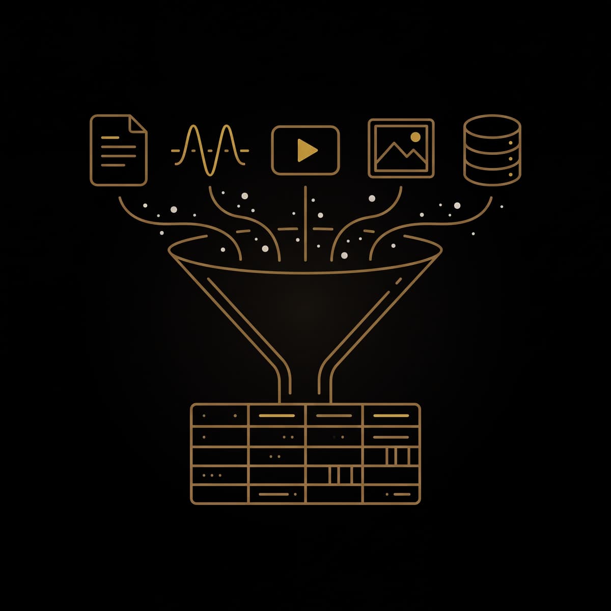 Multi-modal data funneling into a unified table